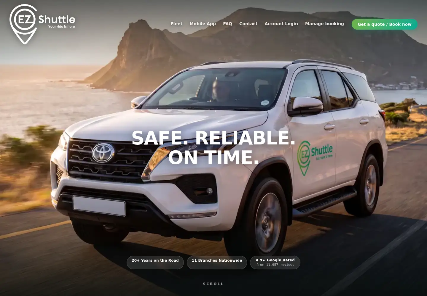 Screenshot of ezshuttle.co.za