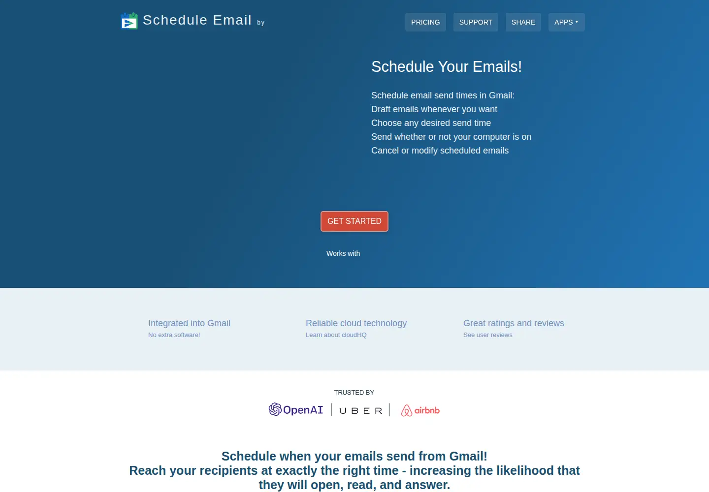 Screenshot of schedule-email.com