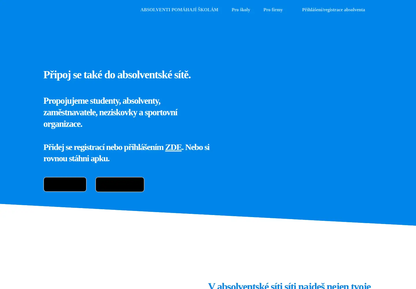 Captured homepage of absolventi.cz in the current scan