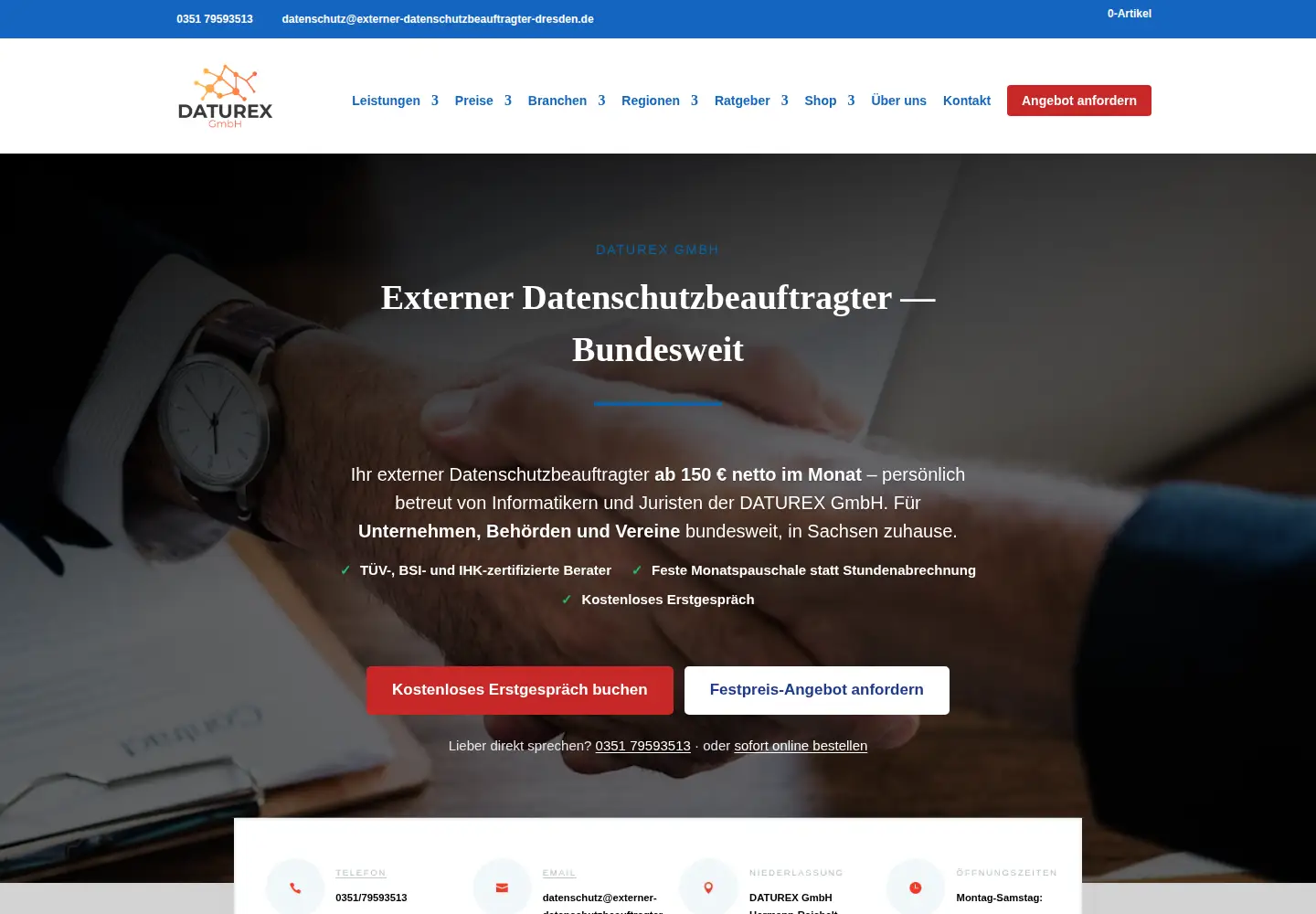 Screenshot of externer-datenschutzbeauftragter-dresden.de