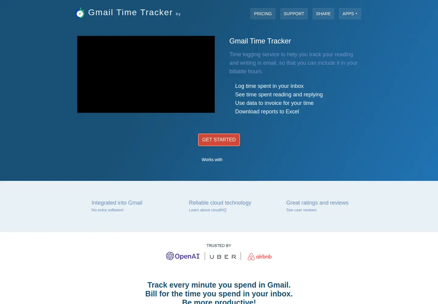 Screenshot of gmail-time-tracker.com