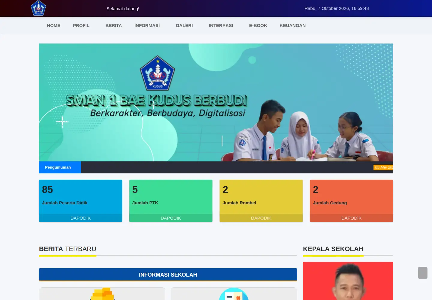 Screenshot of sman1baekudus.sch.id