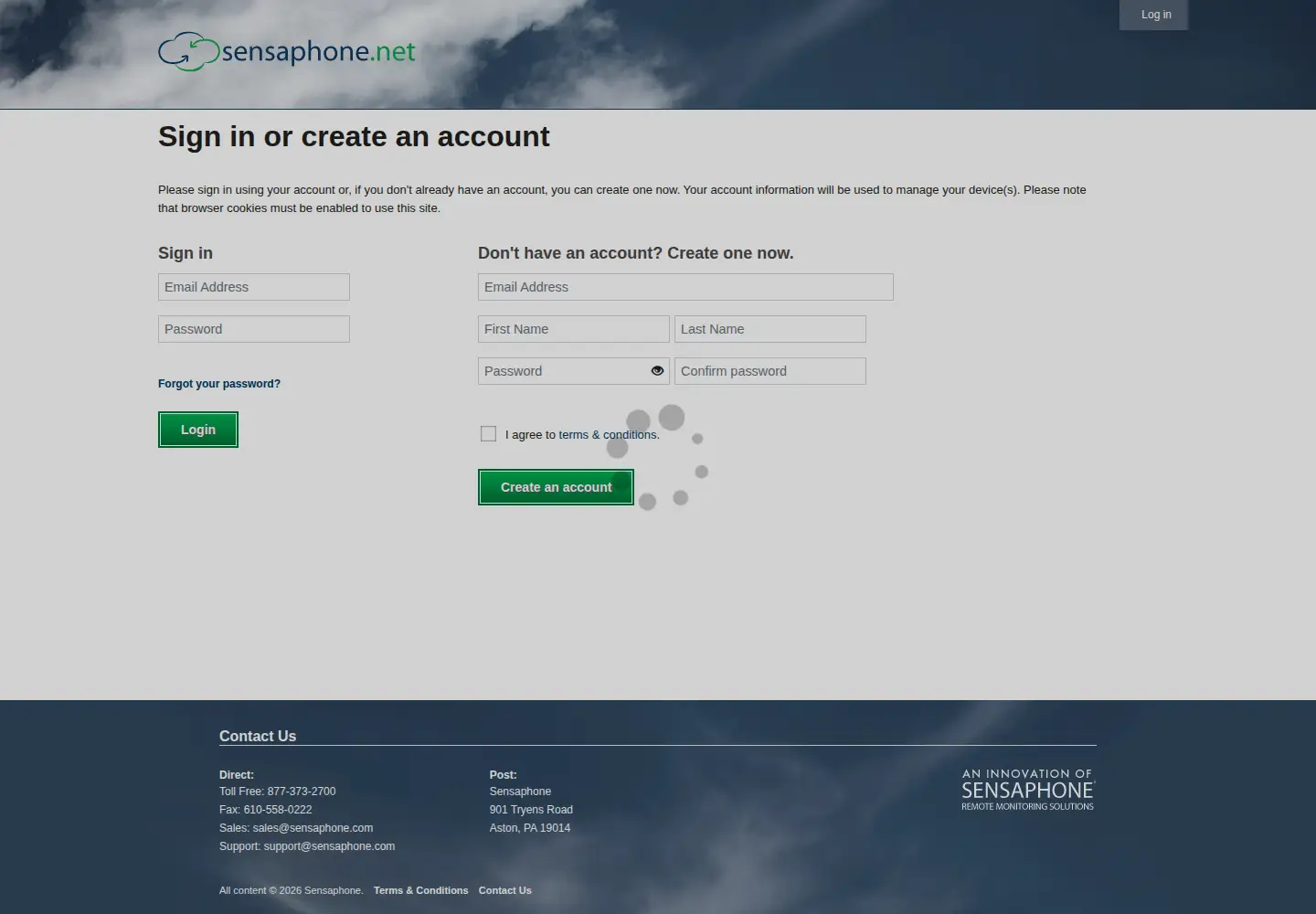 Screenshot of sensaphone.net