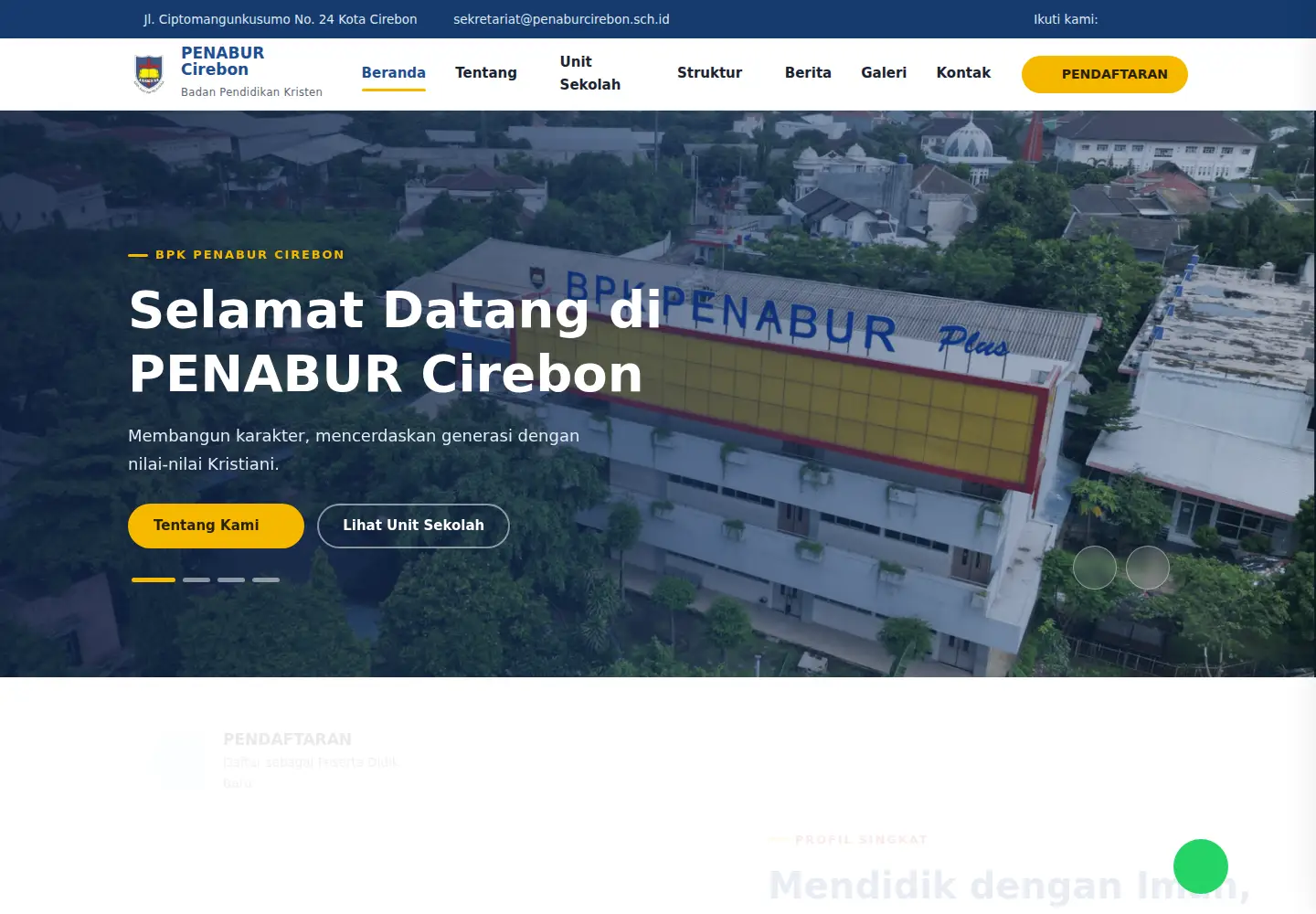 Captured homepage of penaburcirebon.sch.id in the current scan