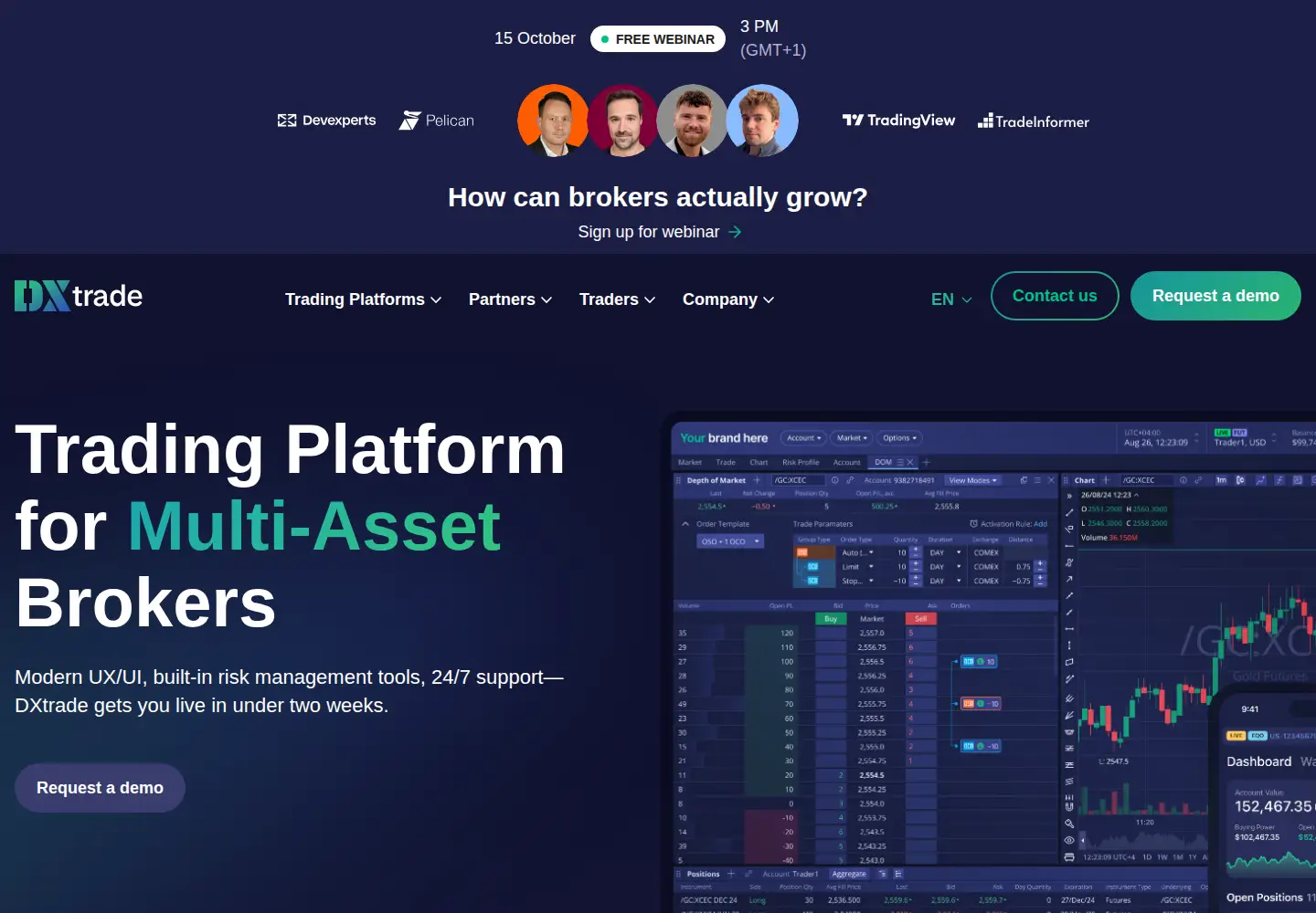 Screenshot of dx.trade