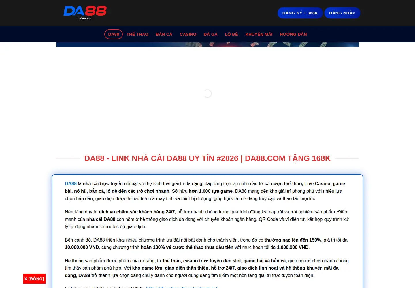 Screenshot of da88sa.com