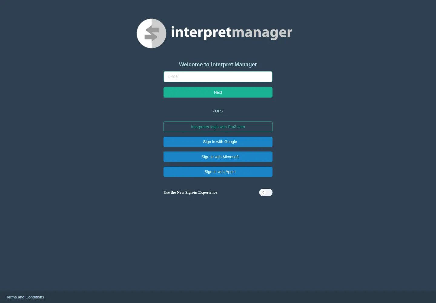 Captured homepage of interpretmanager.com in the current scan