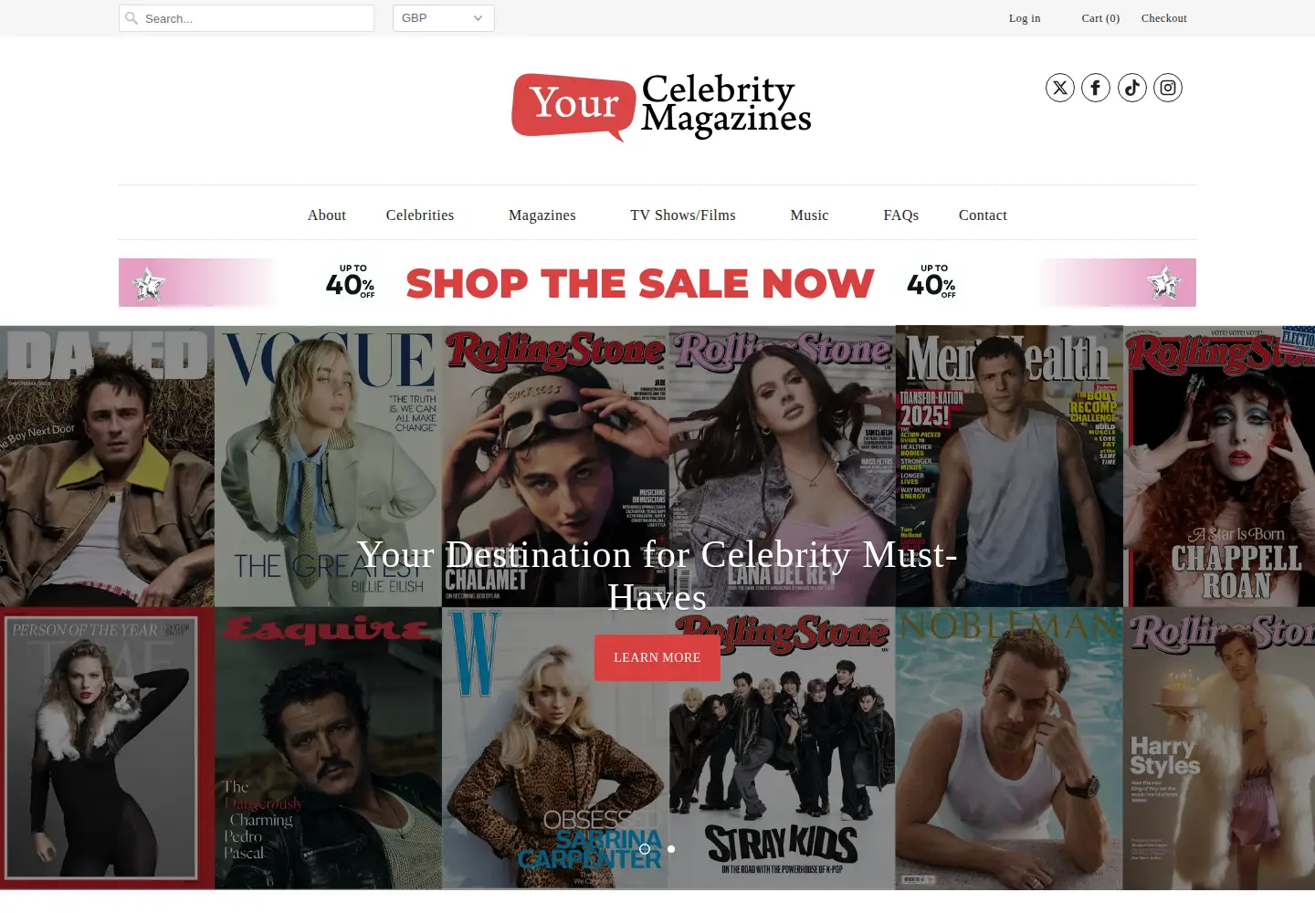 Screenshot of yourcelebritymagazines.com
