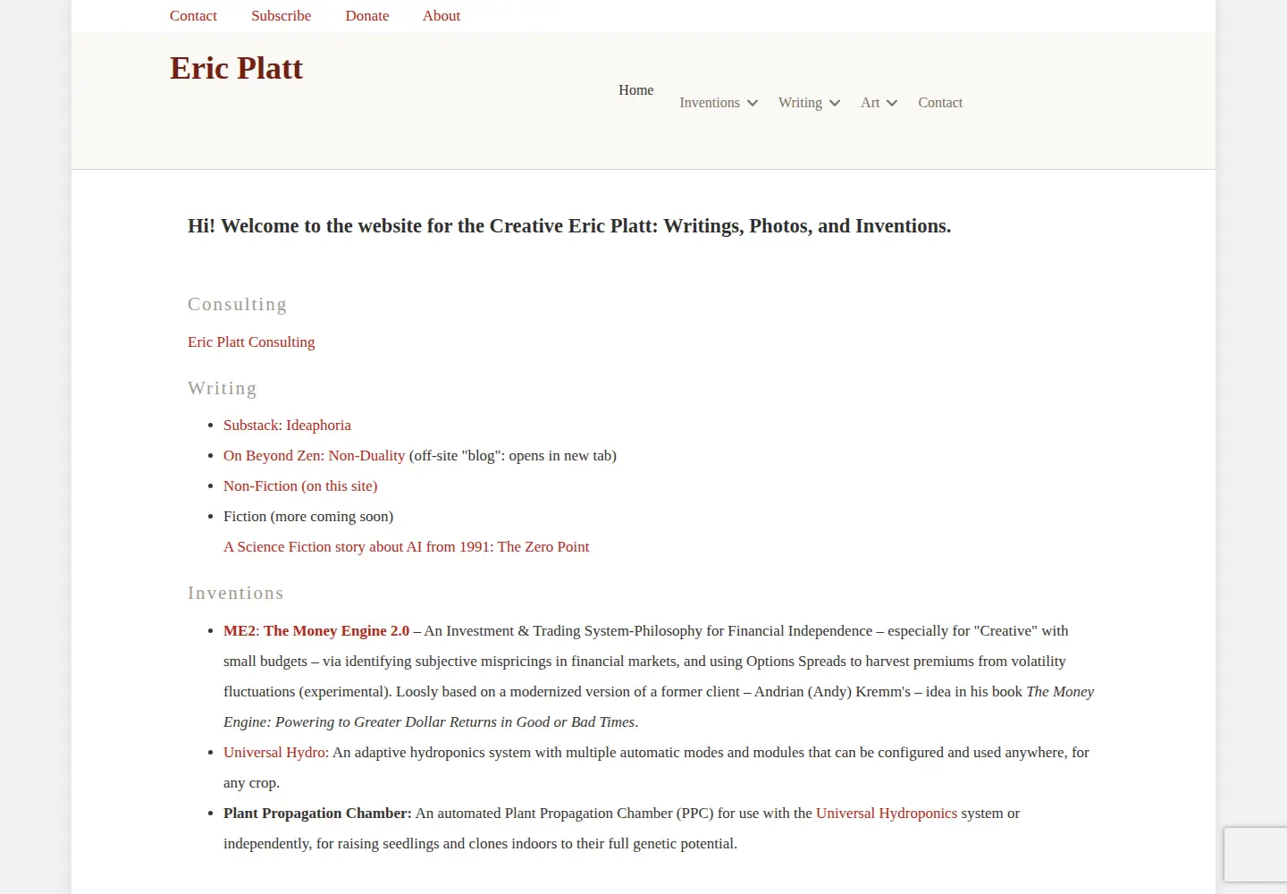 Screenshot of ericplatt.com