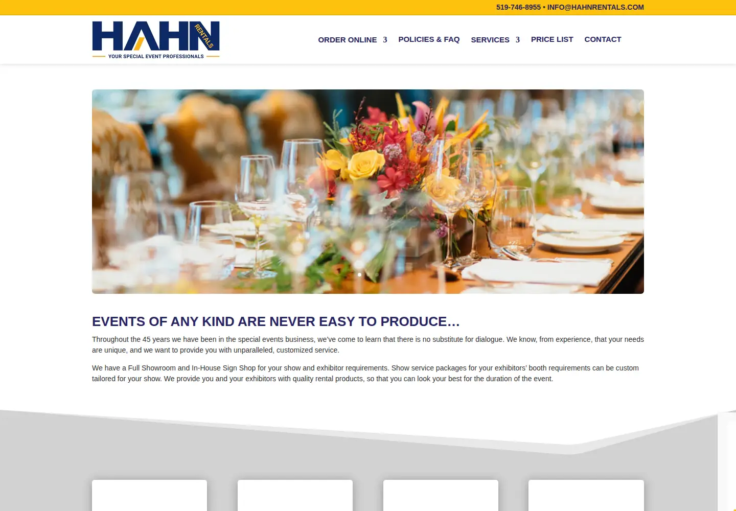 Screenshot of hahnrentals.com