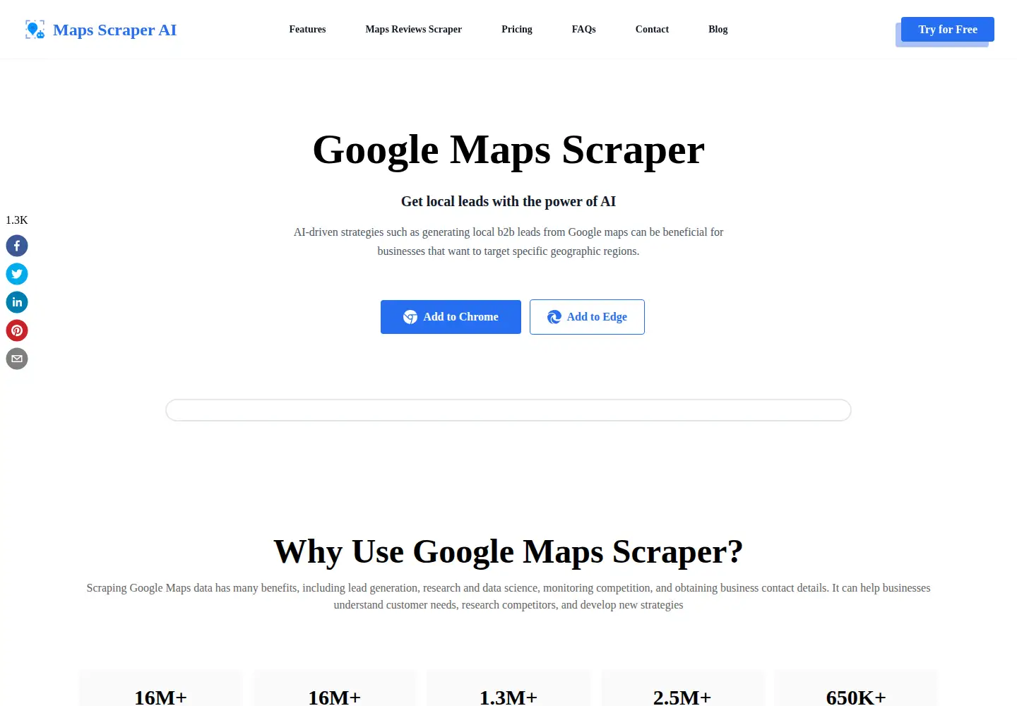 Screenshot of mapsscraper.ai