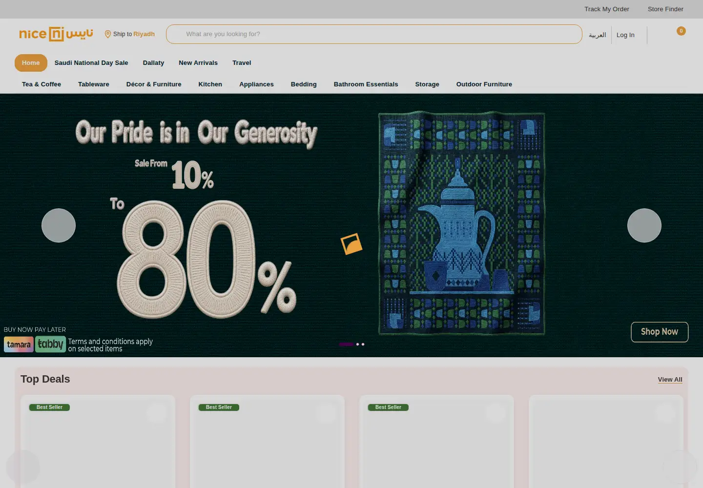Captured homepage of nice.com.sa in the current scan