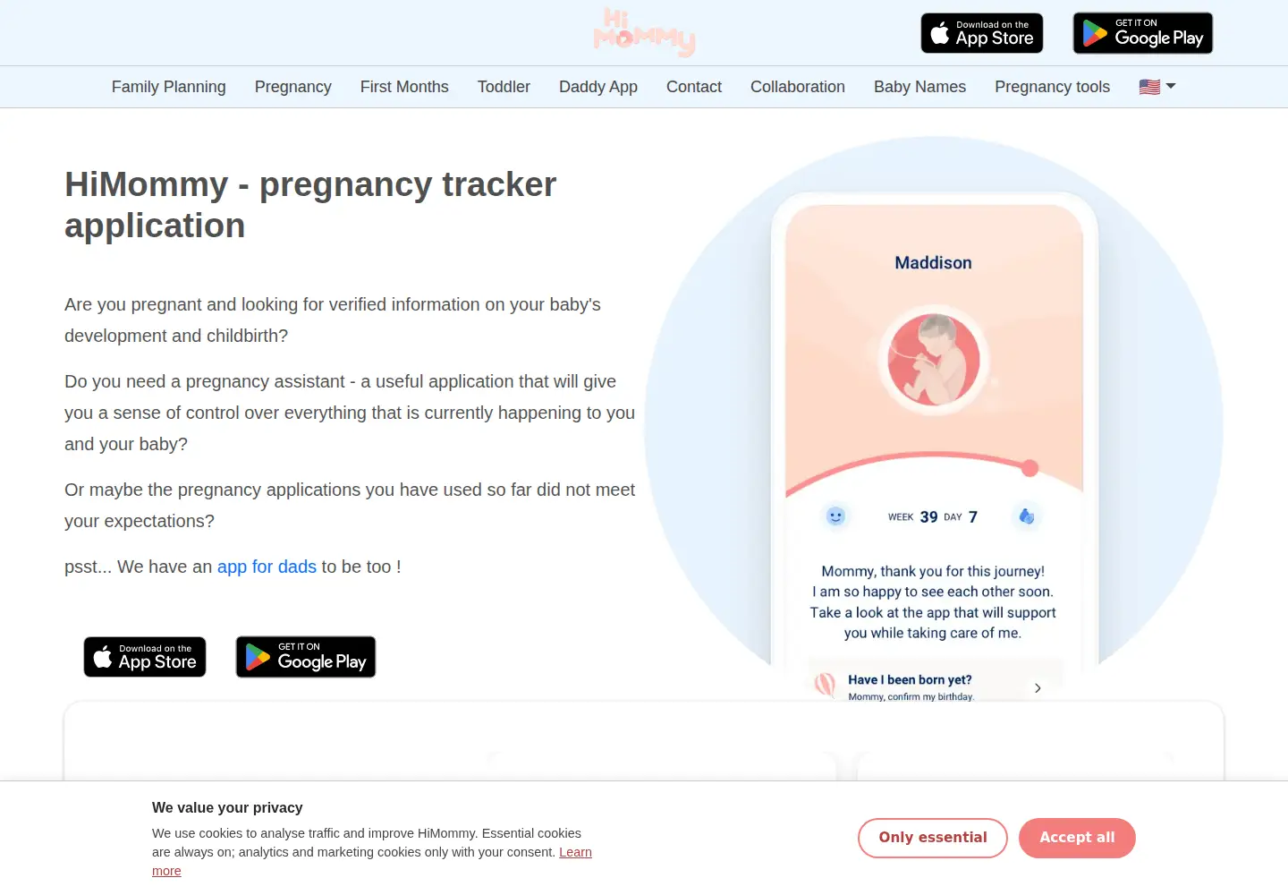 Screenshot of himommy.app