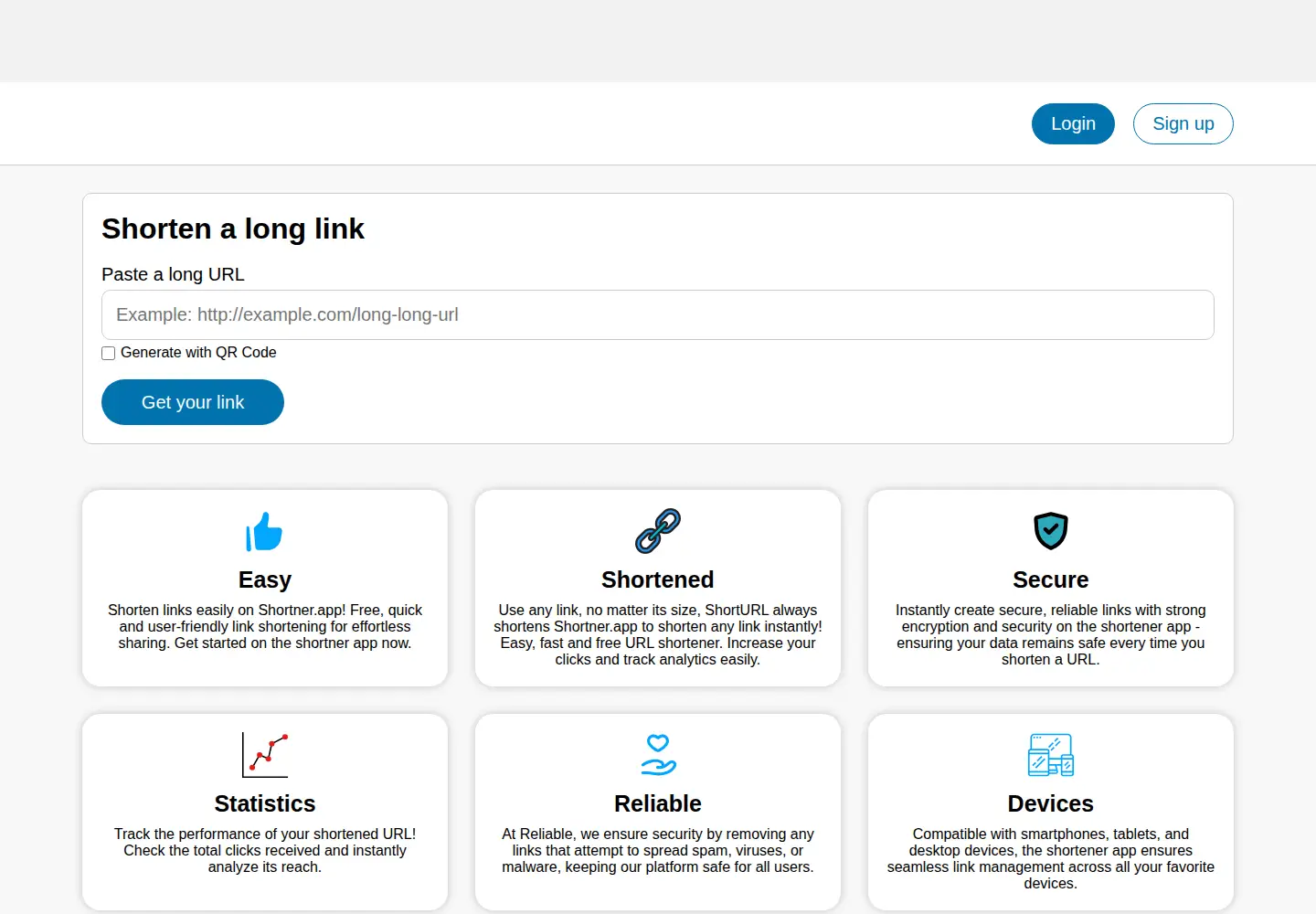 Screenshot of shortner.app