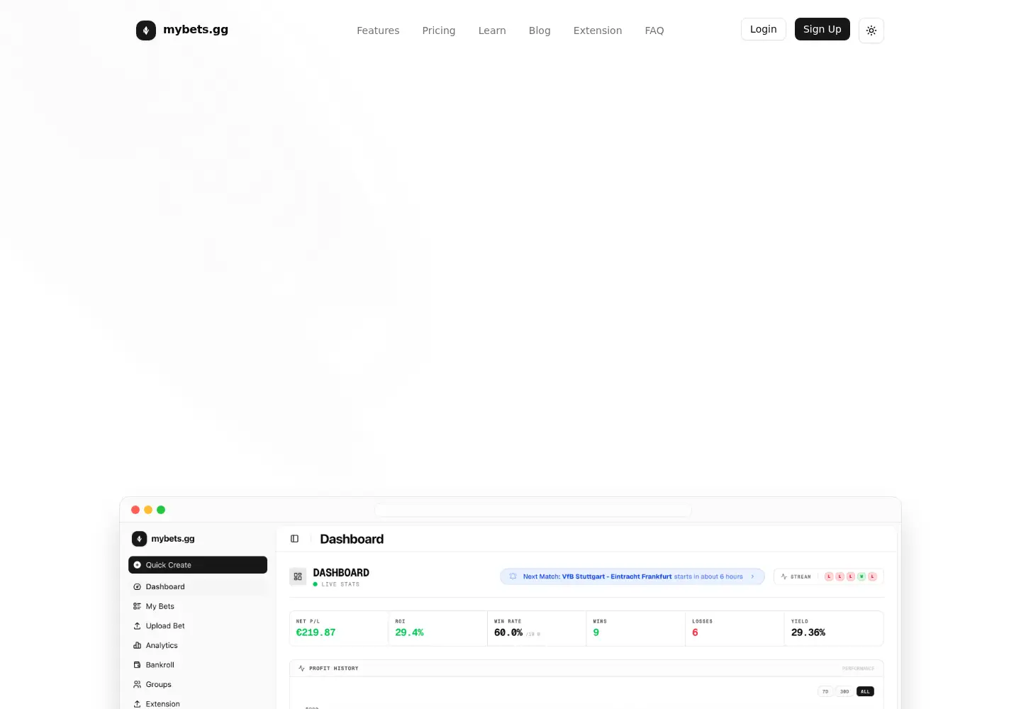 Captured homepage of mybets.gg in the current scan