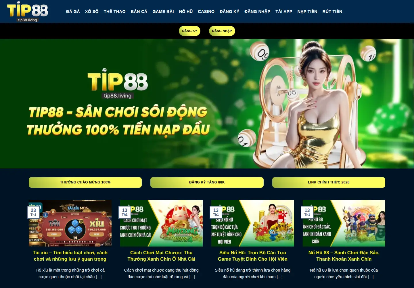 Screenshot of tip88.living