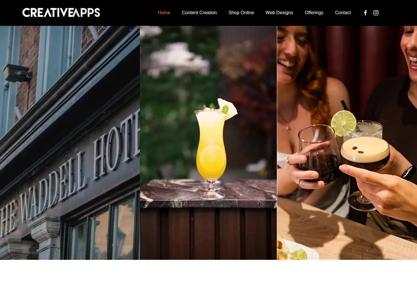 Captured homepage of creativeapps.ca in the current scan