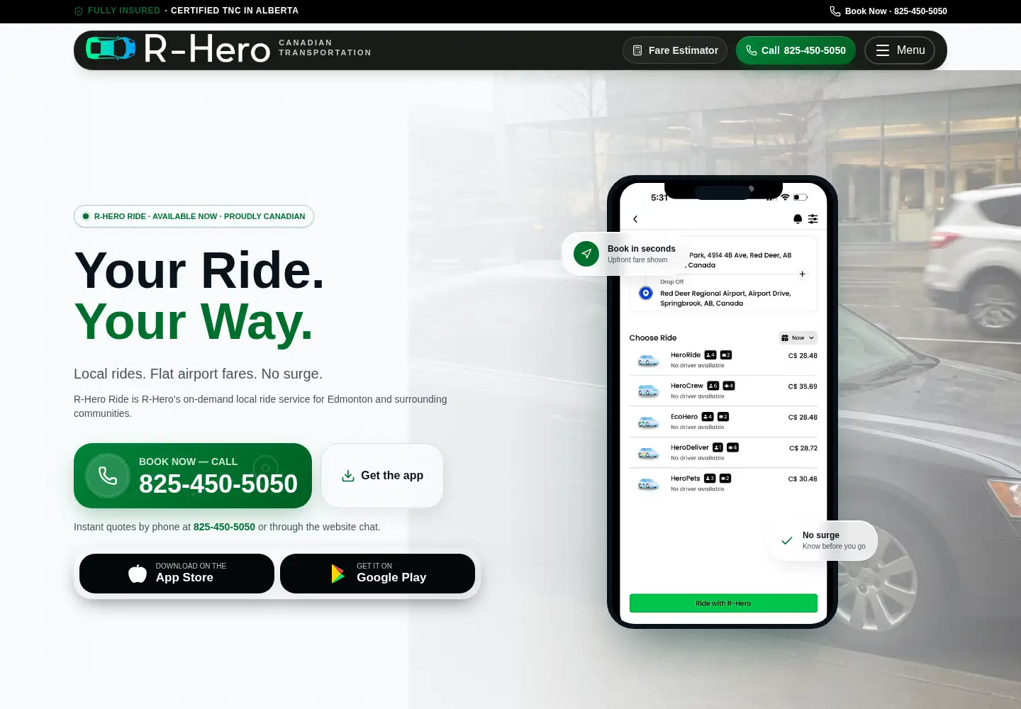 Screenshot of r-hero.ca