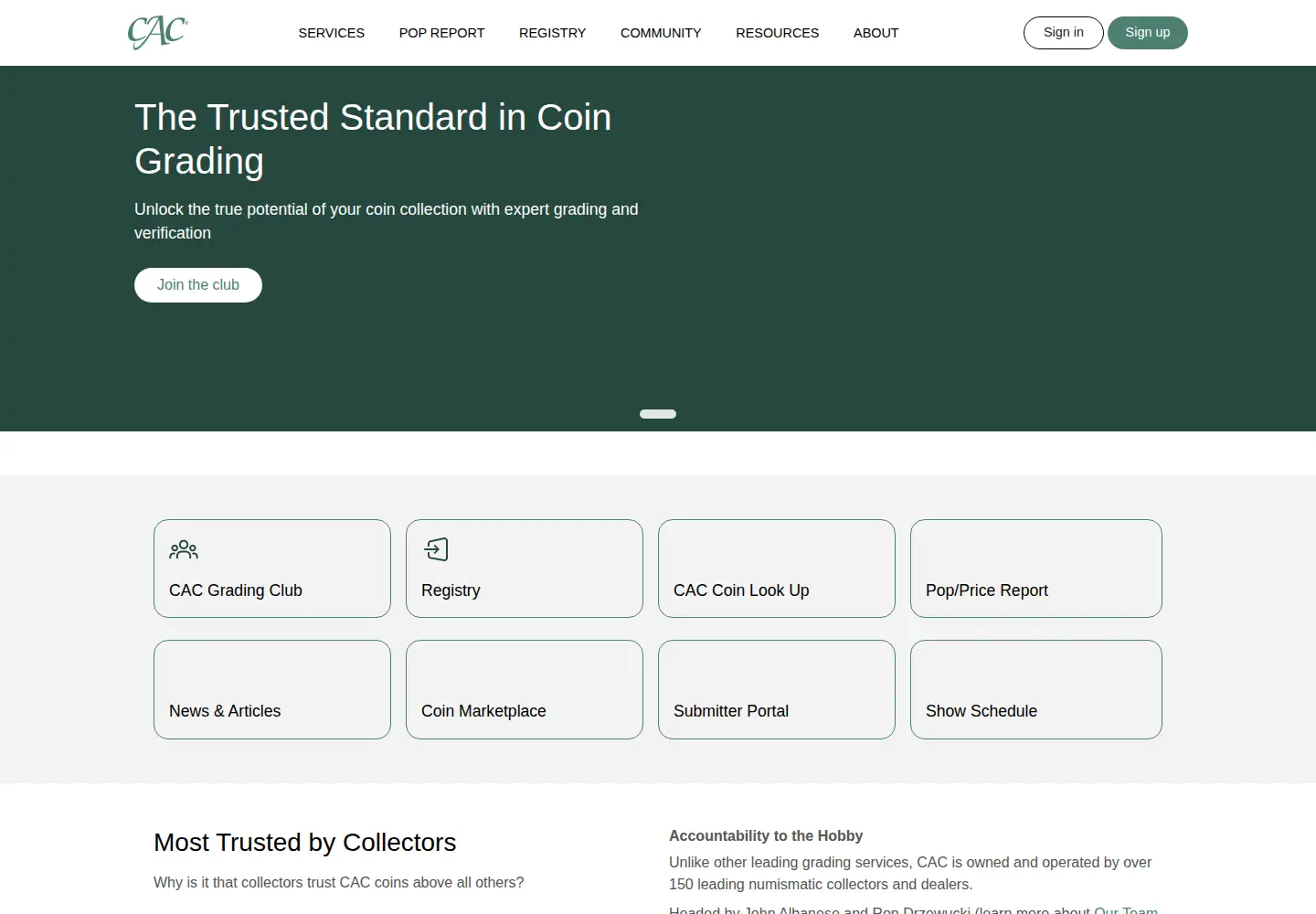 Screenshot of cacgrading.com