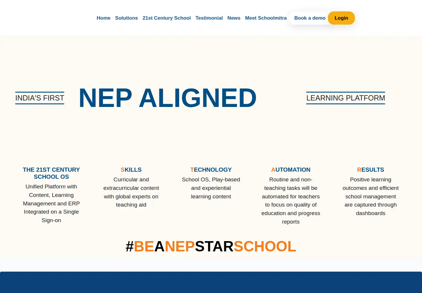 Captured homepage of schoolmitra.com in the current scan