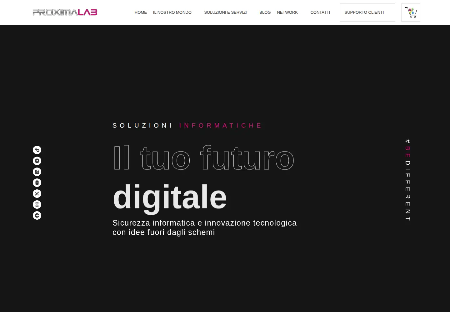 Captured homepage of proximalab.it in the current scan