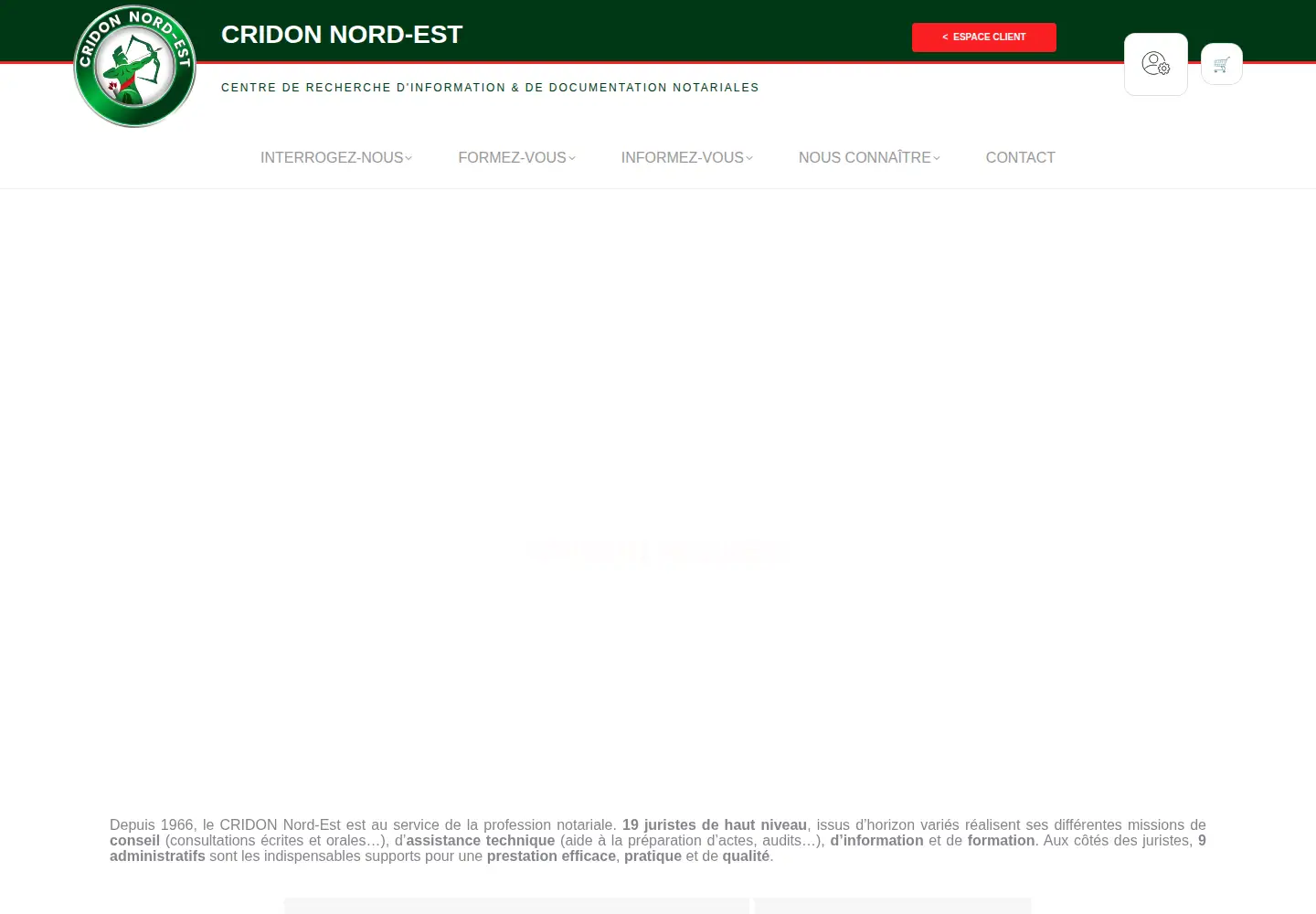 Captured homepage of cridon-ne.org in the current scan