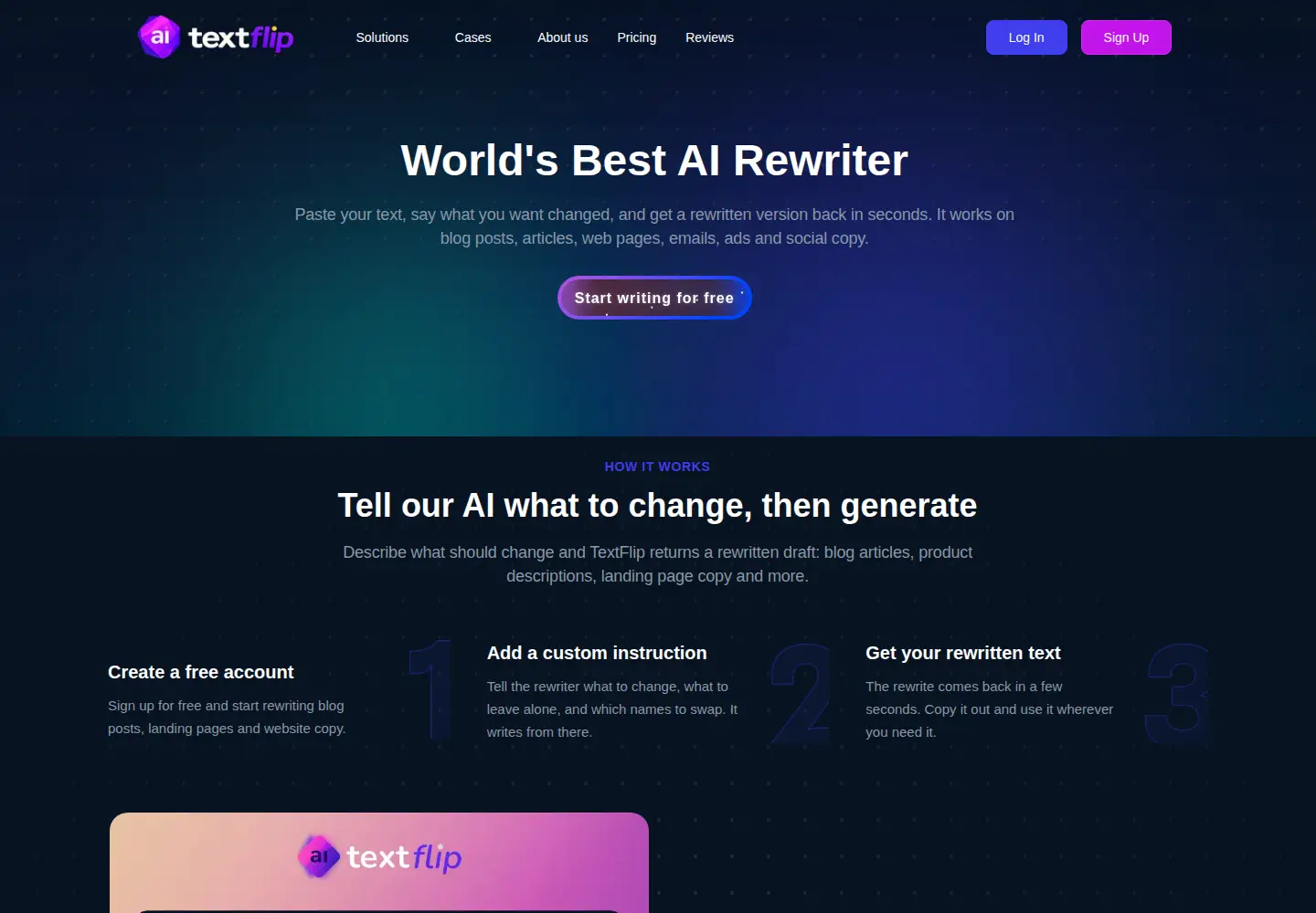 Screenshot of textflip.ai