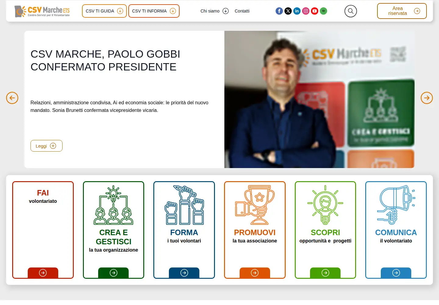 Screenshot of csvmarche.it