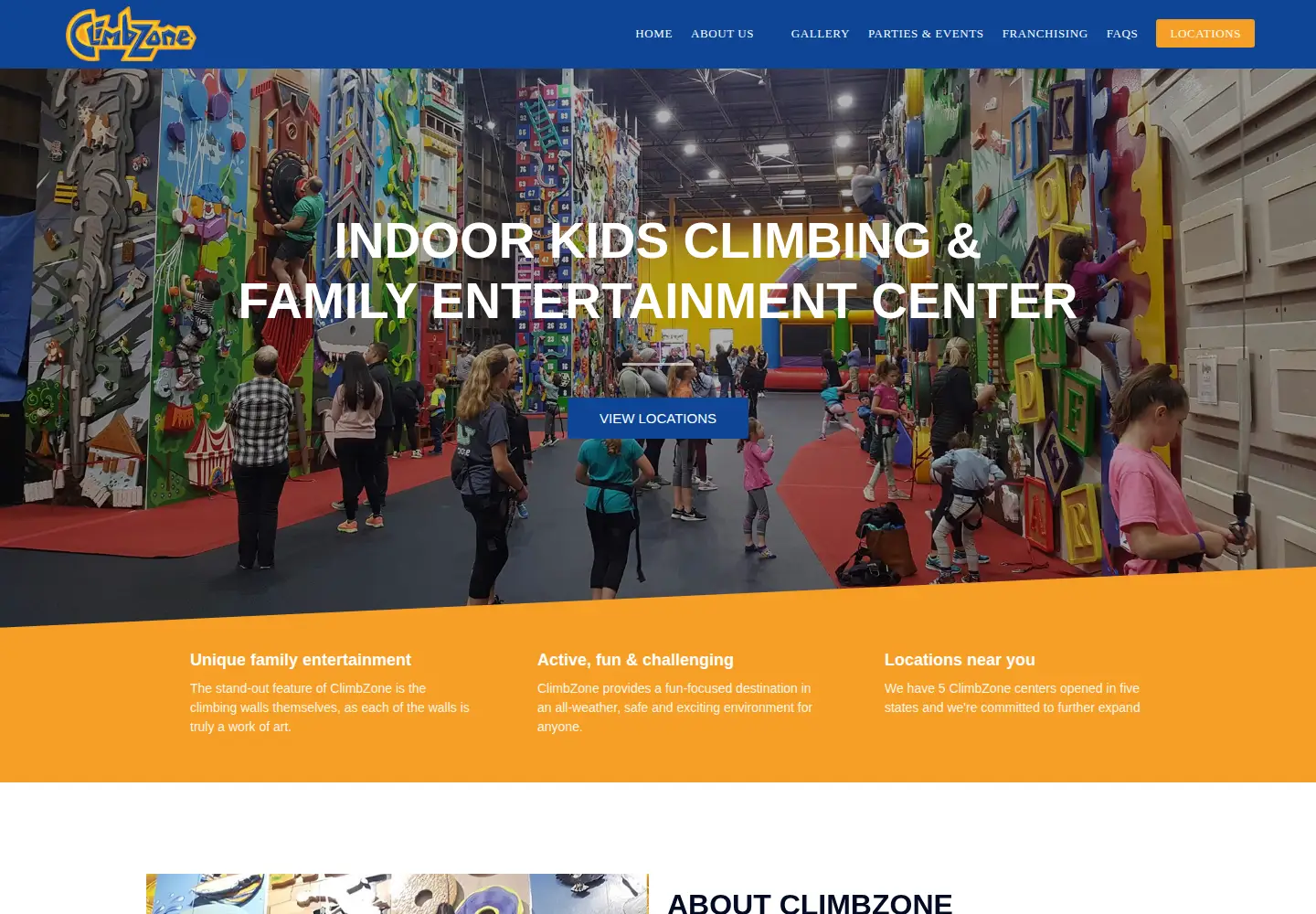 Screenshot of climbzone.us