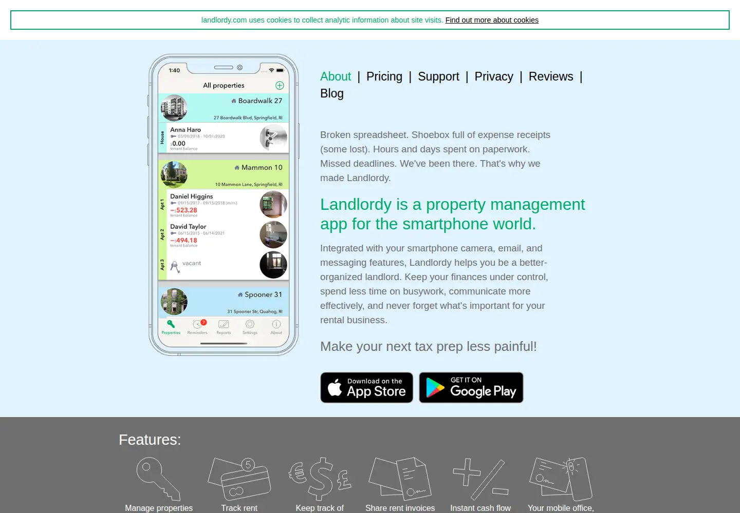 Screenshot of landlordy.com