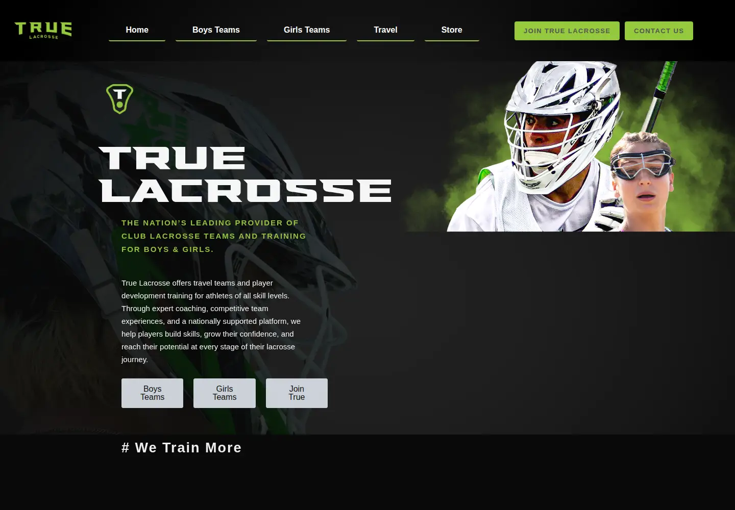 Screenshot of truelacrosse.com