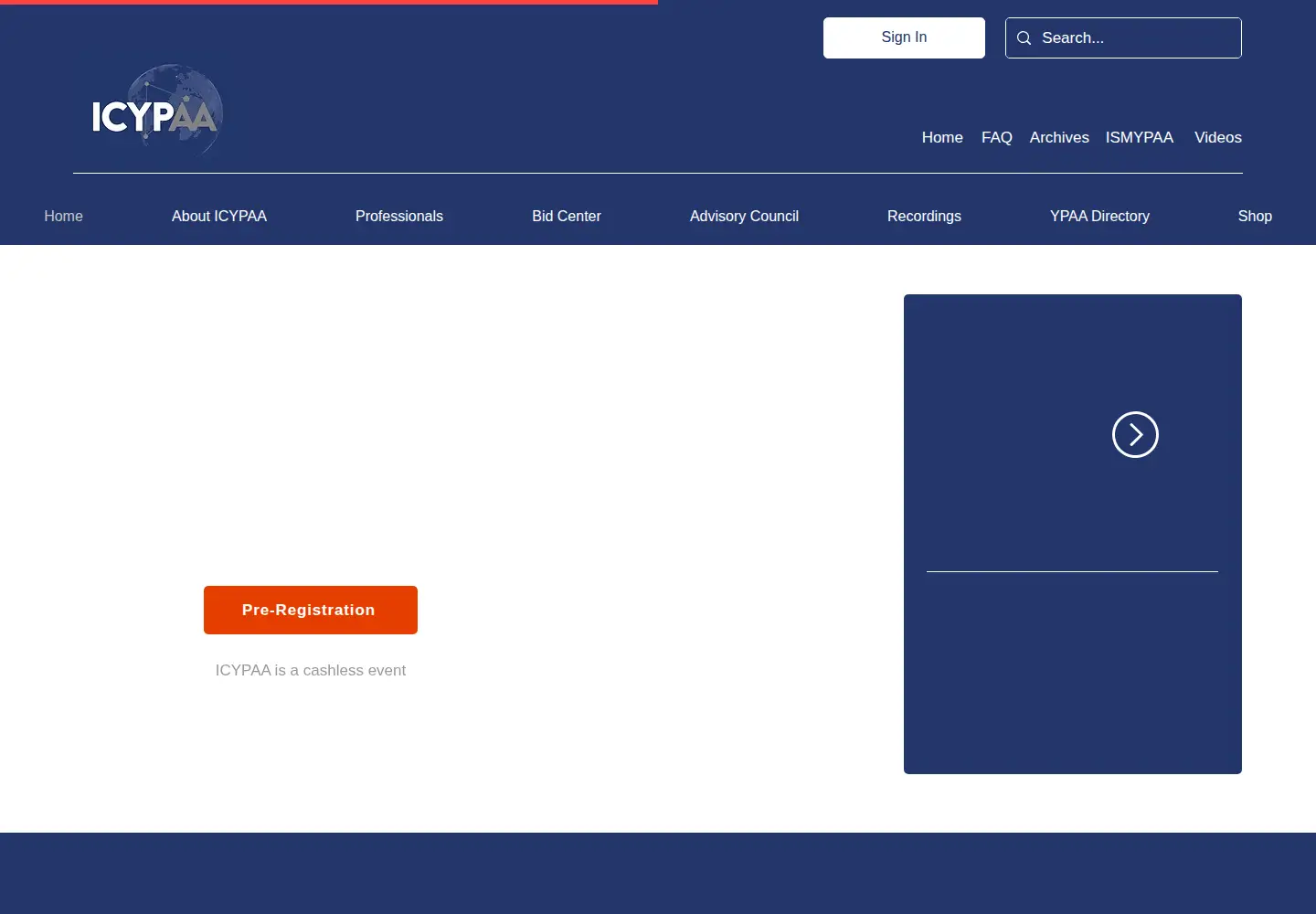 Captured homepage of icypaa.org in the current scan