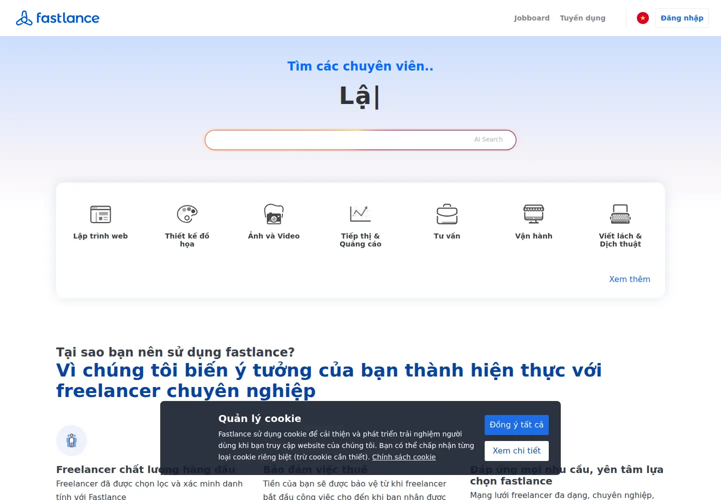 Screenshot of fastlance.vn