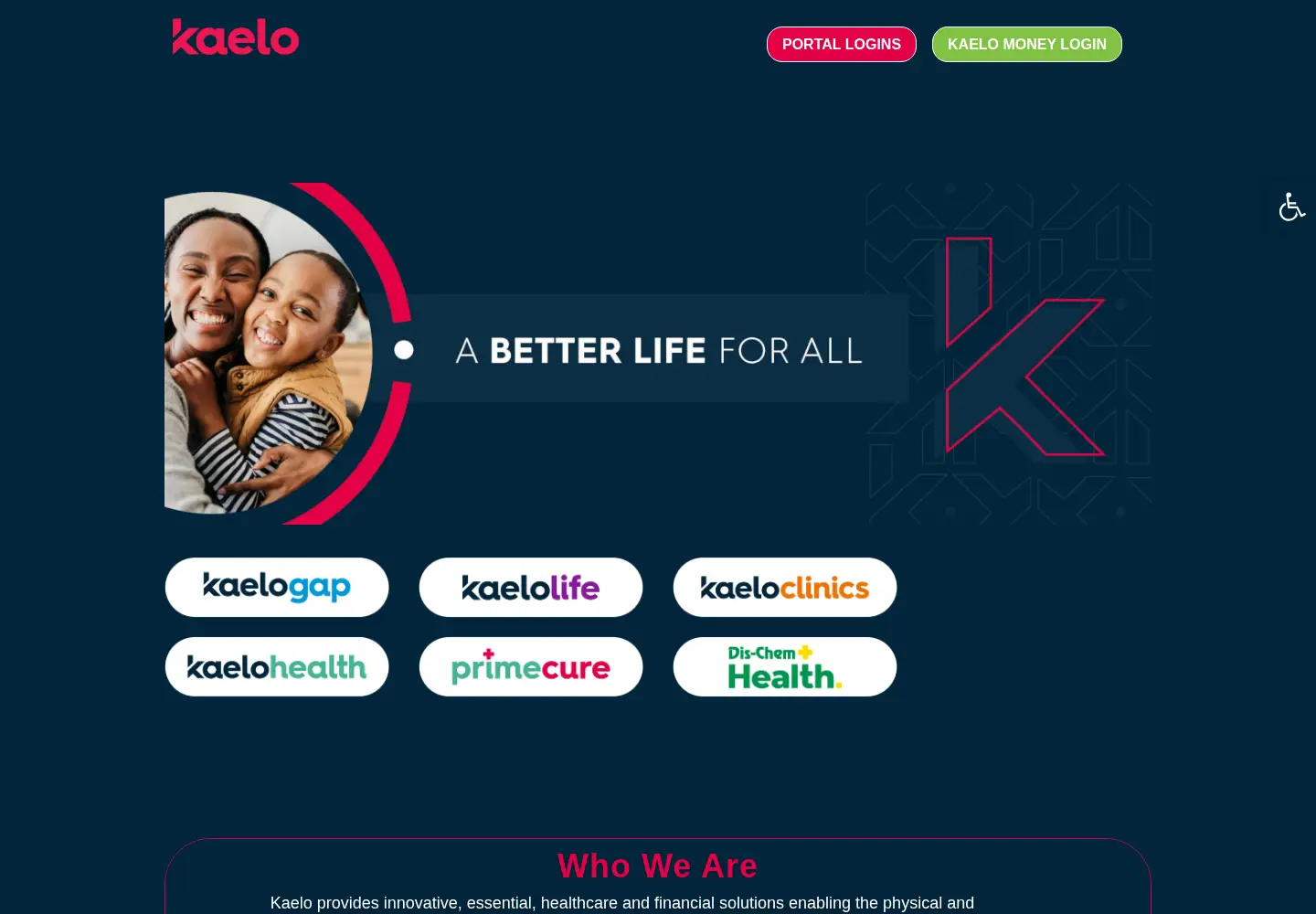 Captured homepage of kaelo.co.za in the current scan