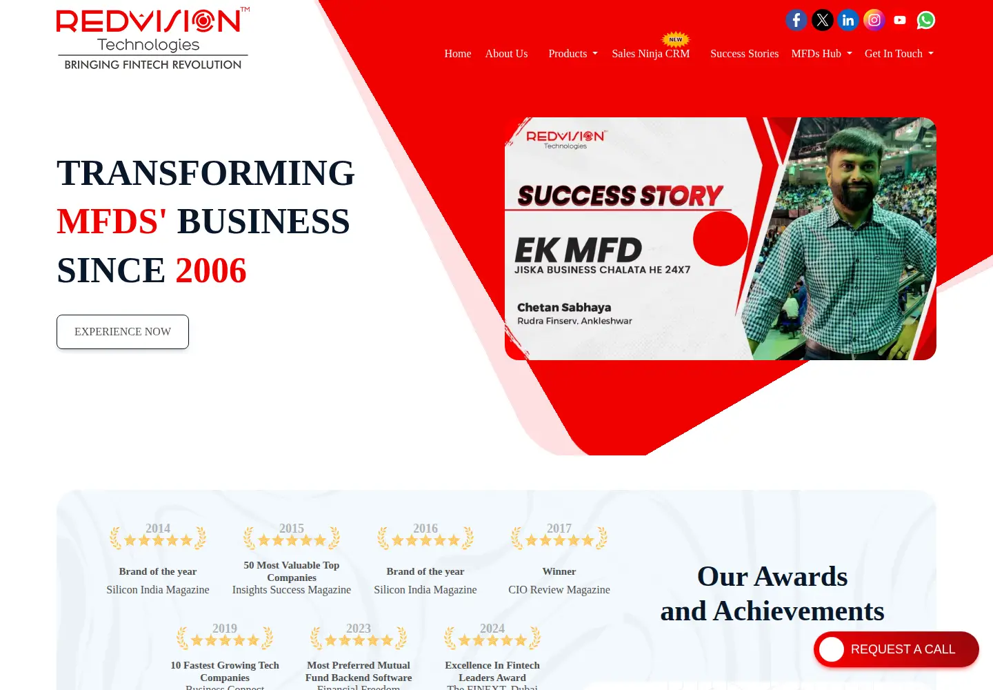 Screenshot of redvisiontech.com