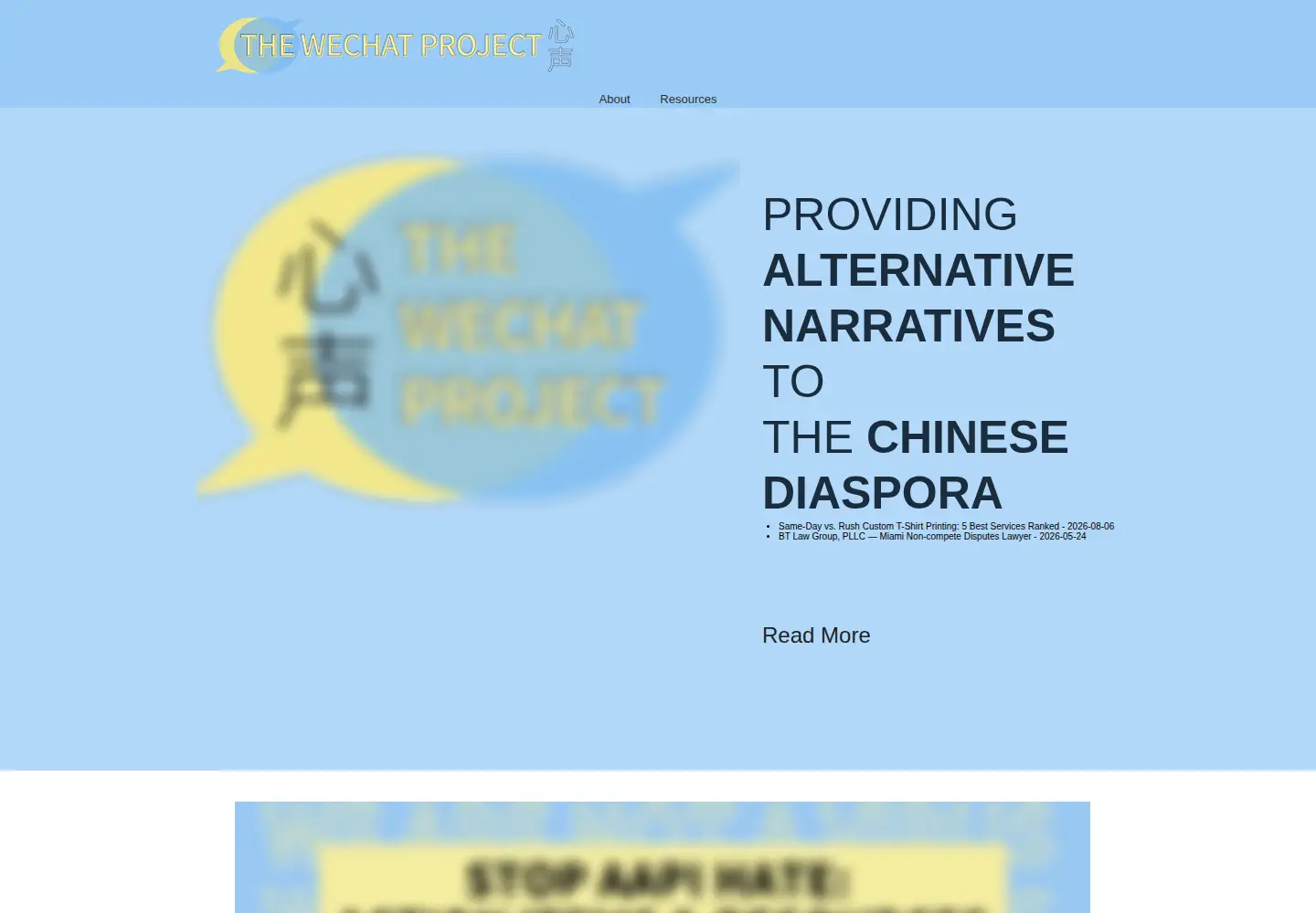 Screenshot of thewechatproject.org