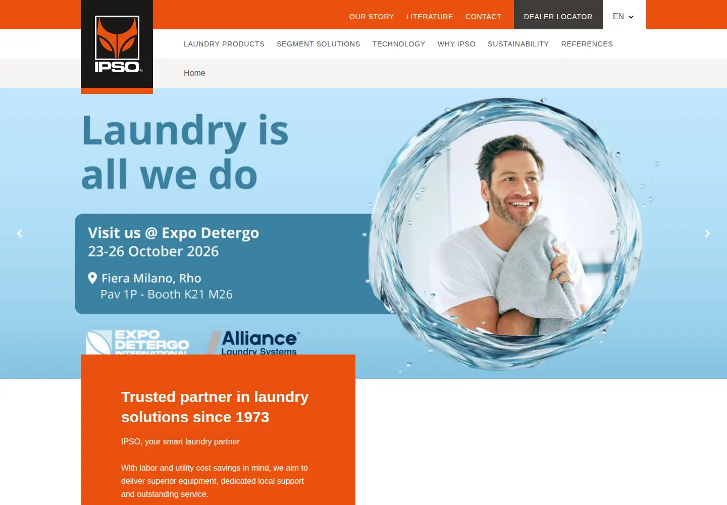 Captured homepage of ipso.com in the current scan