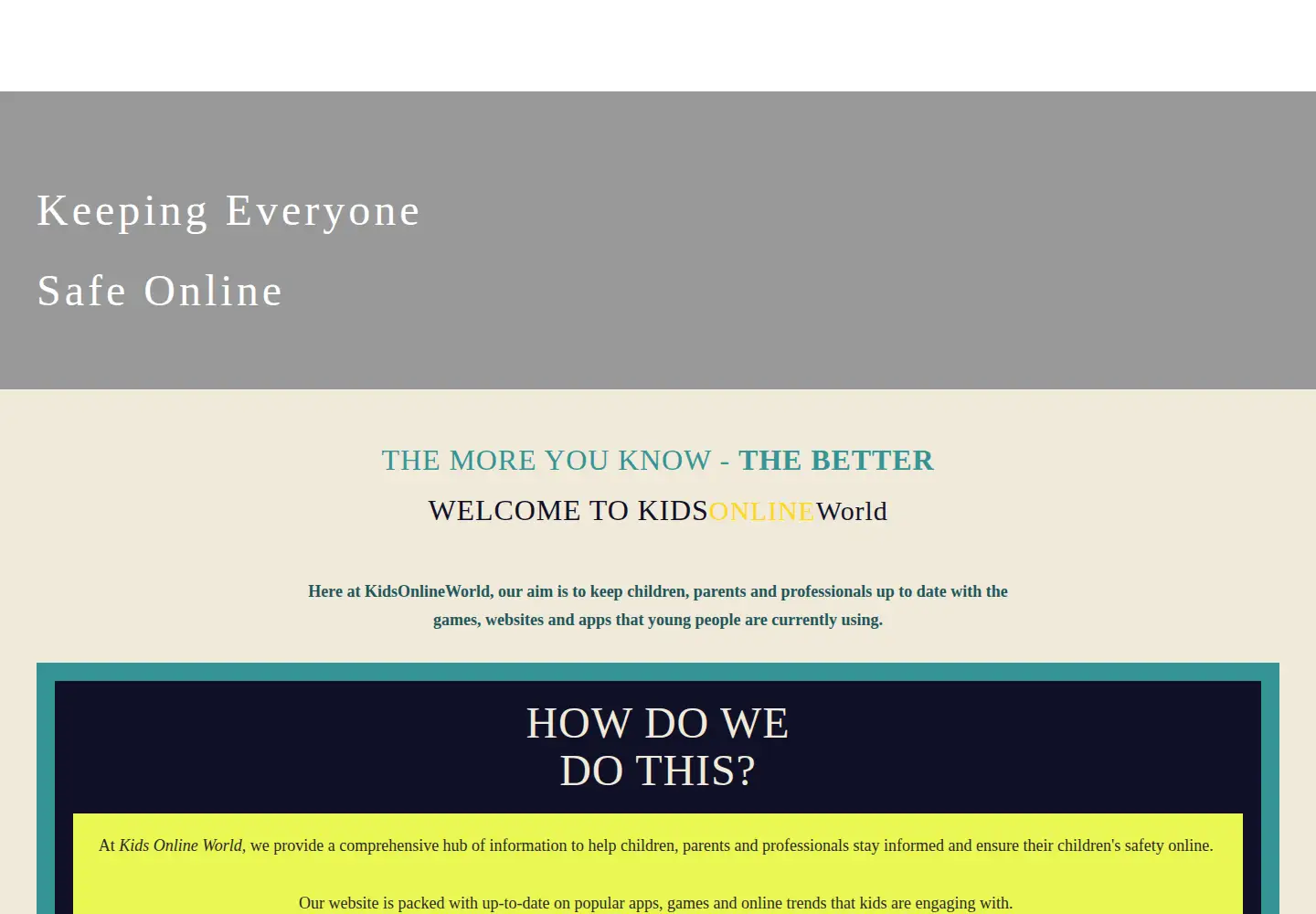 Screenshot of kidsonlineworld.com