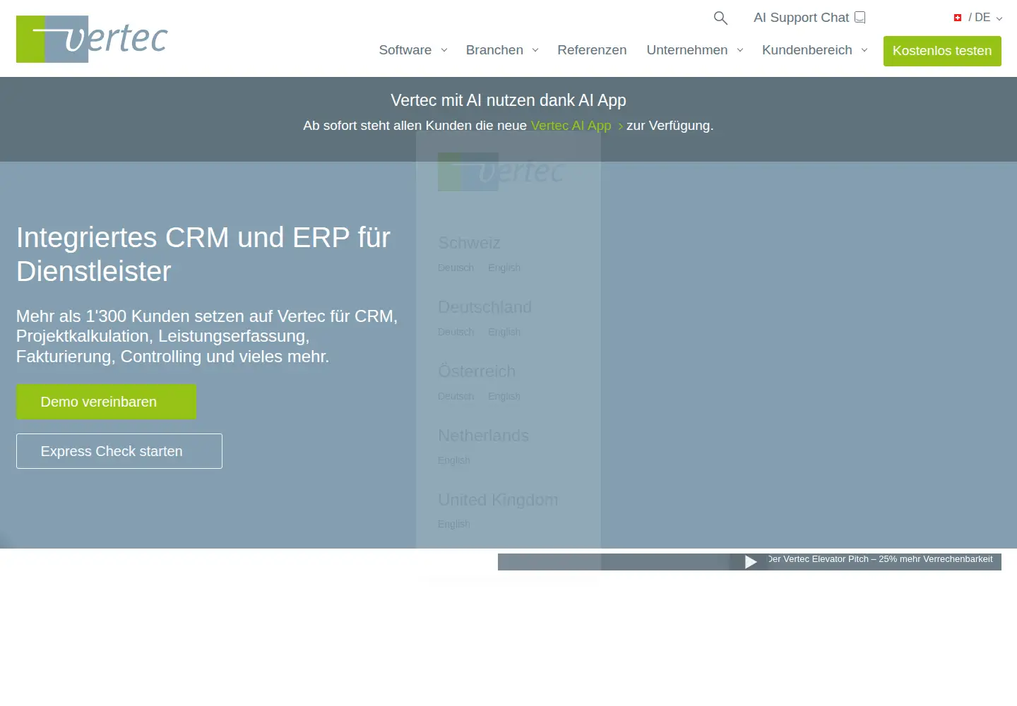 Screenshot of vertec.com