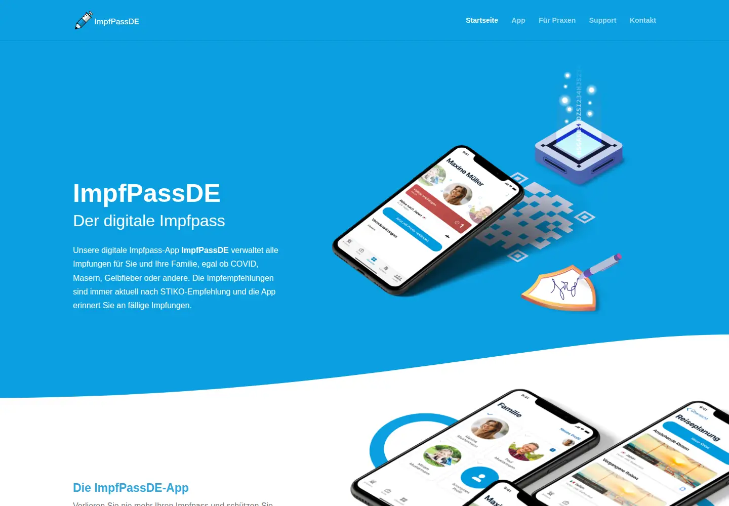 Screenshot of impfpass.de