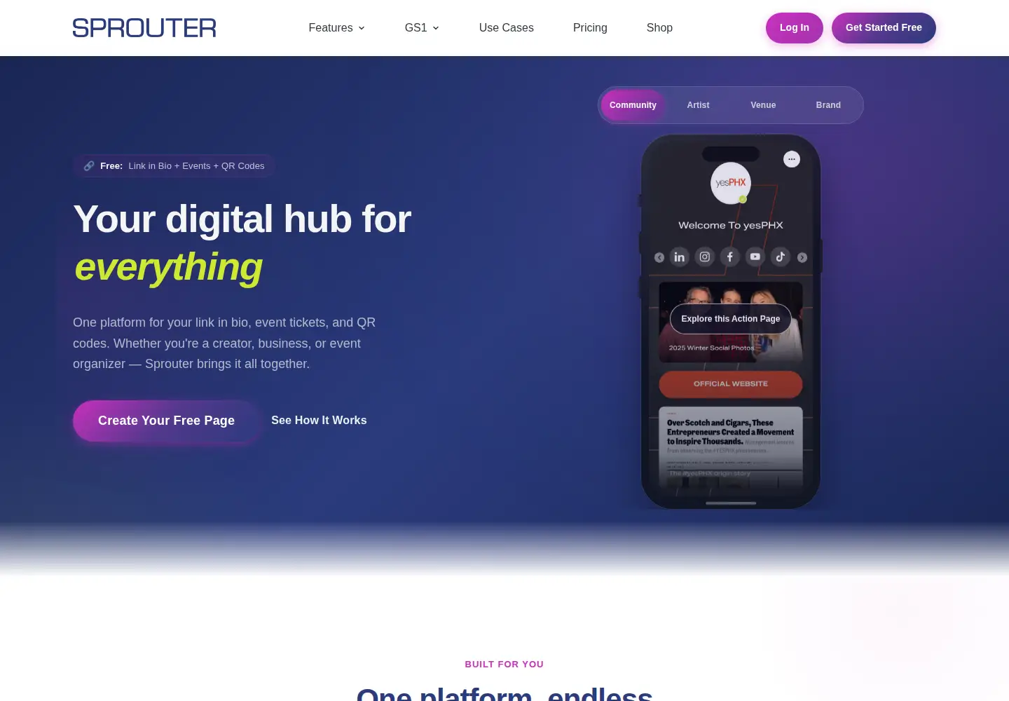 Screenshot of getsprouter.com