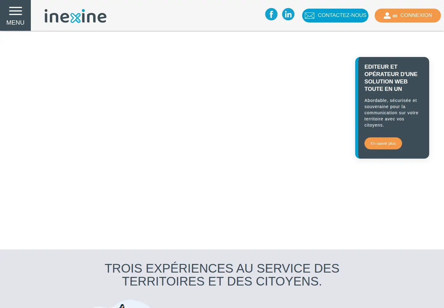 Captured homepage of inexine.com in the current scan
