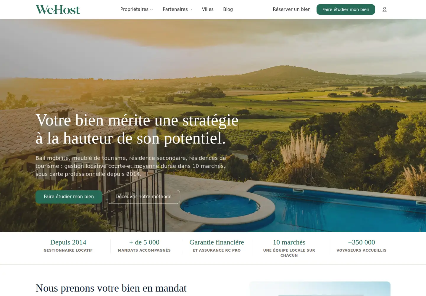 Captured homepage of wehost.fr in the current scan