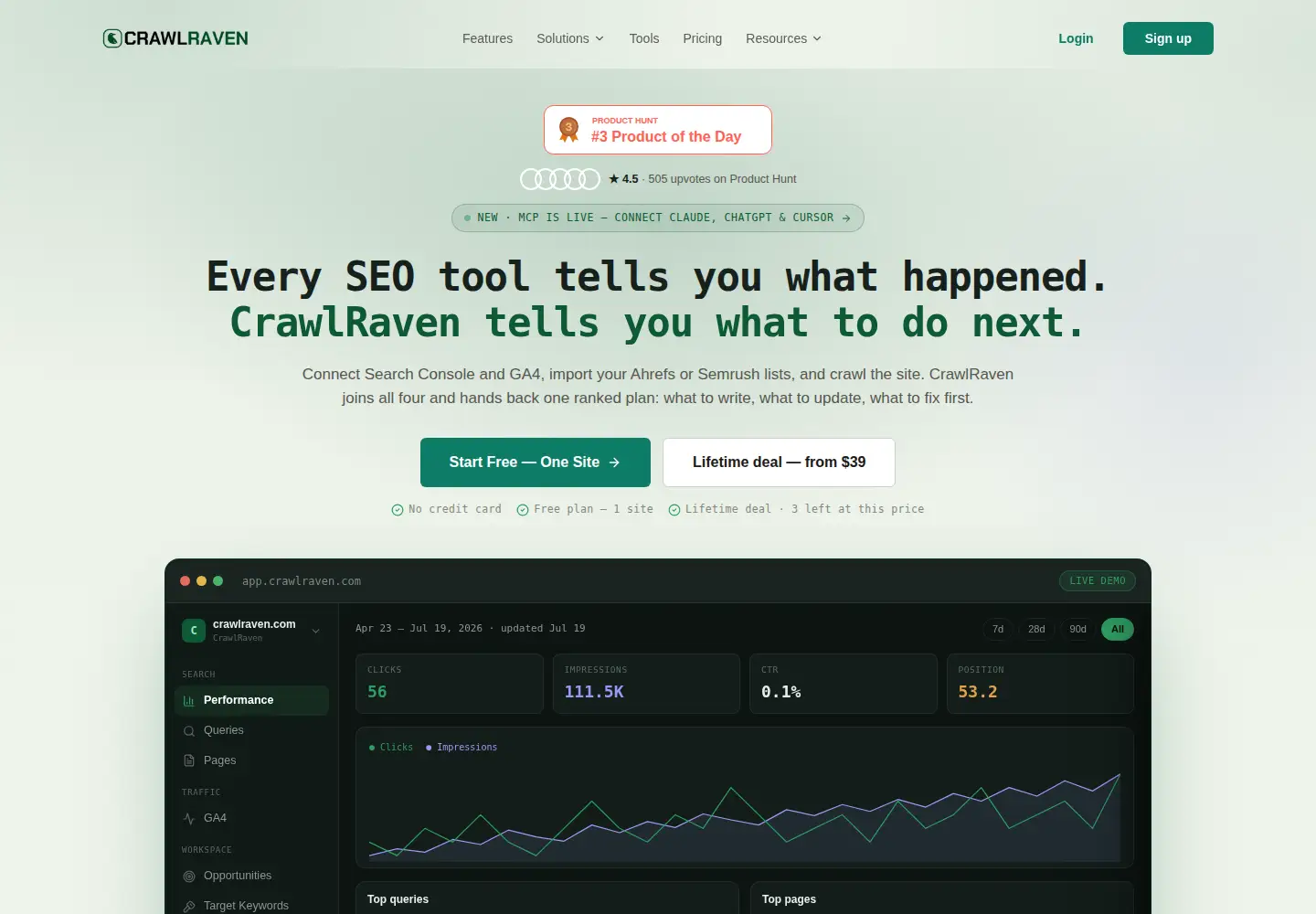 Screenshot of crawlraven.com