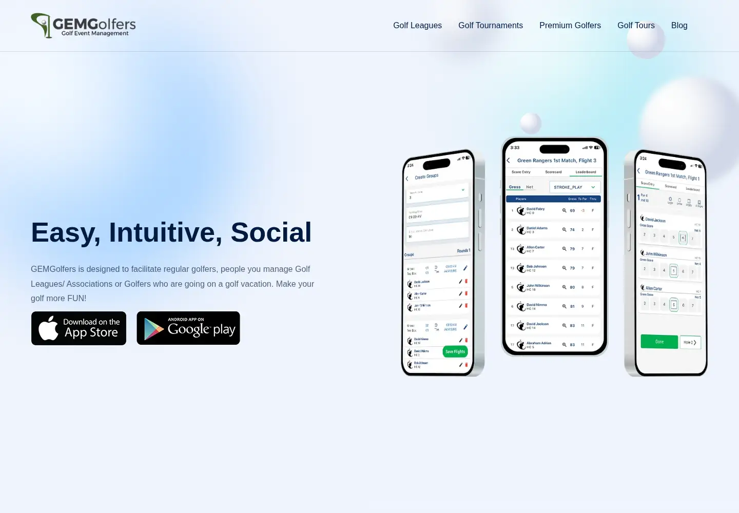 Screenshot of gemgolfers.com