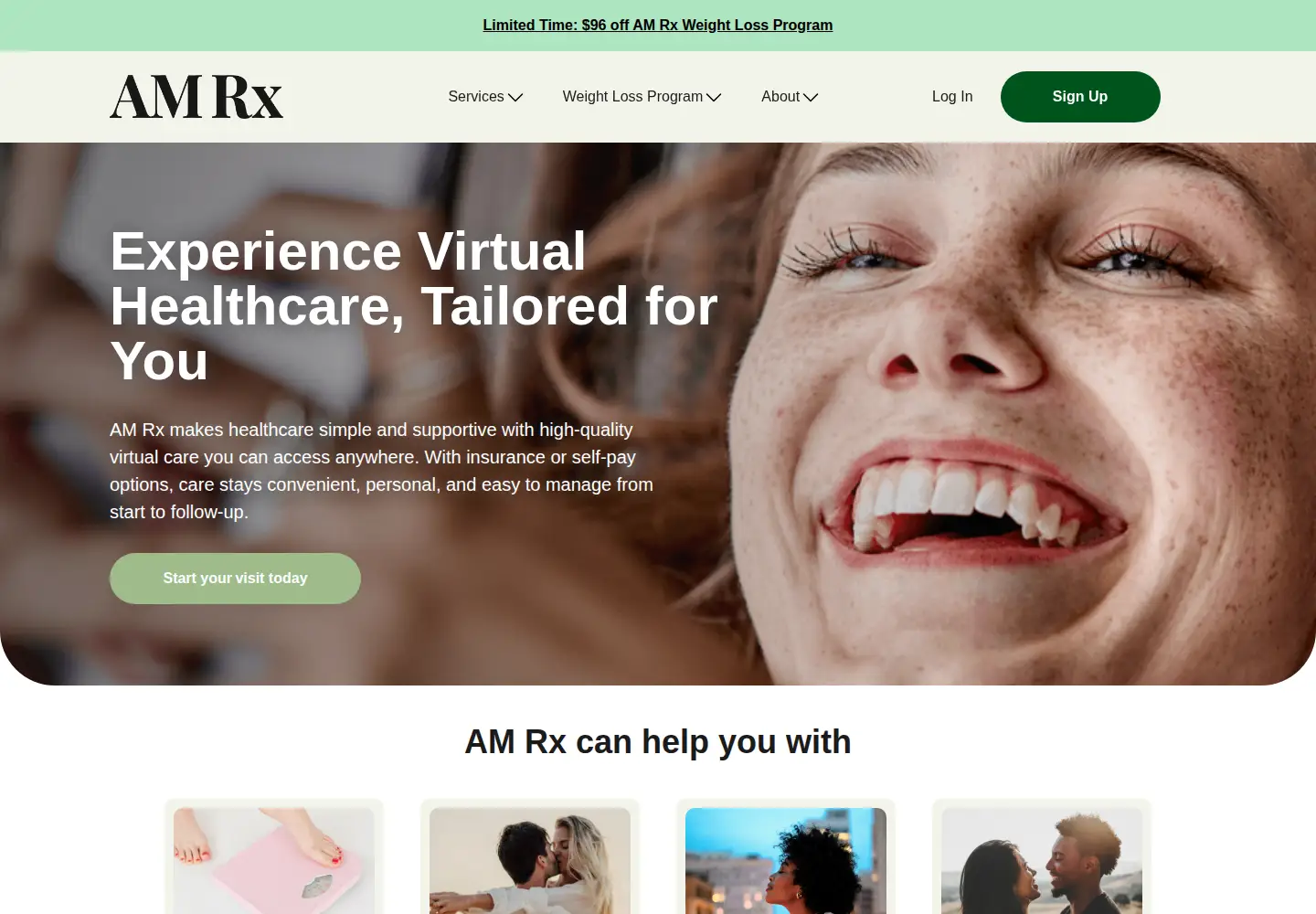 Captured homepage of getamrx.com in the current scan