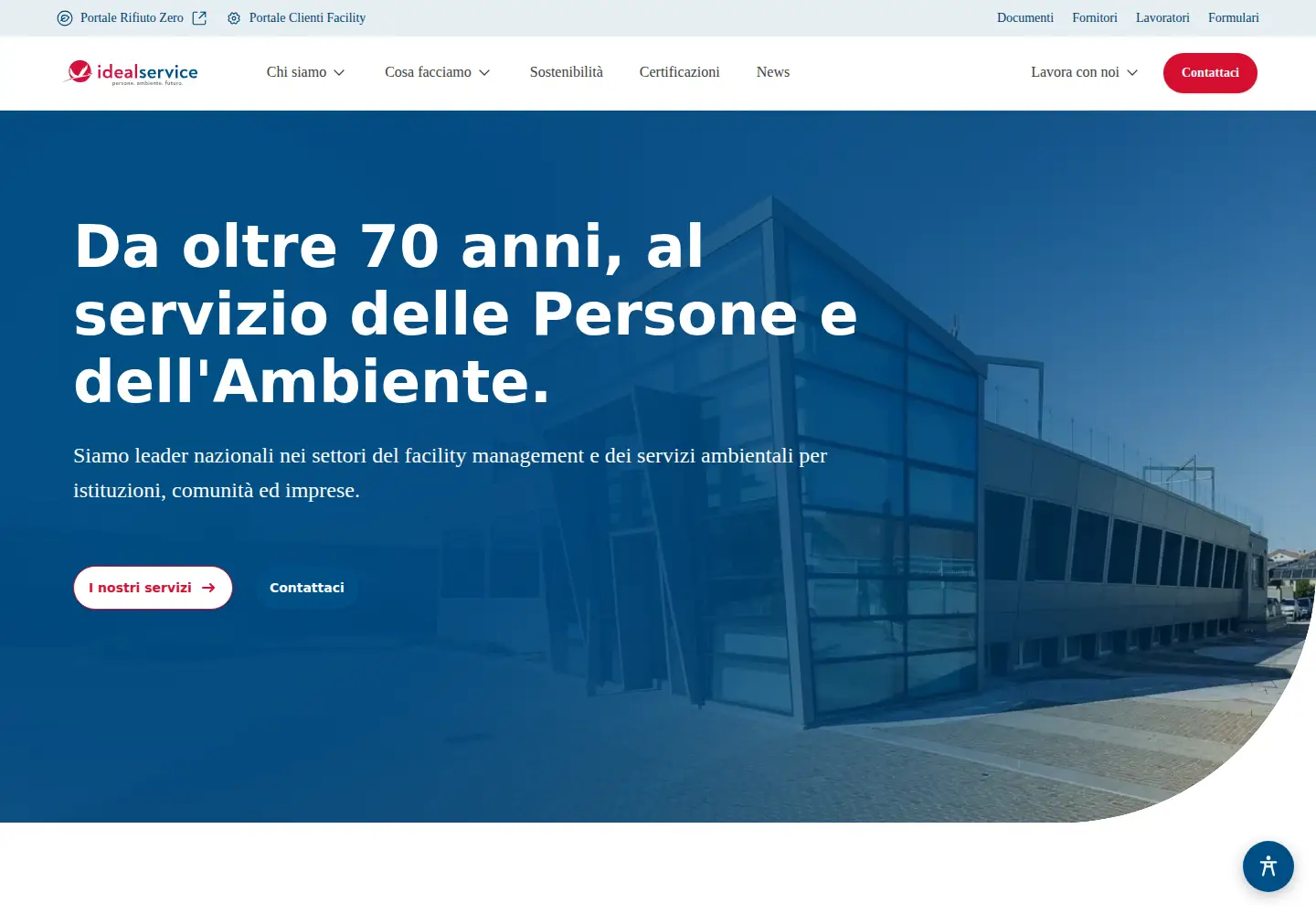 Captured homepage of idealservice.it in the current scan