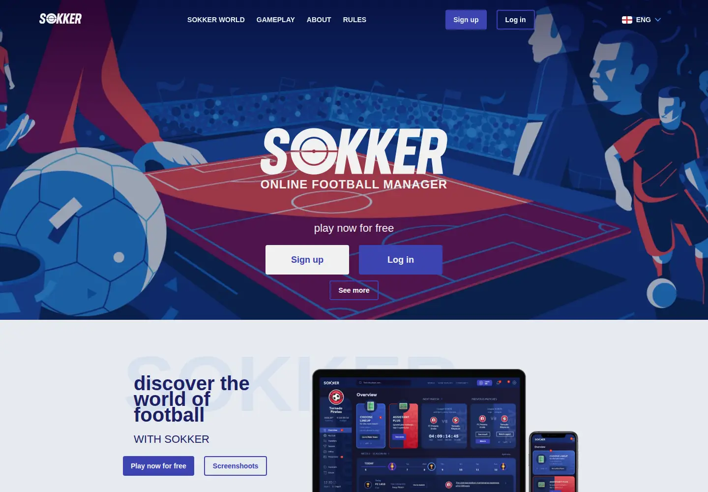 Captured homepage of sokker.org in the current scan