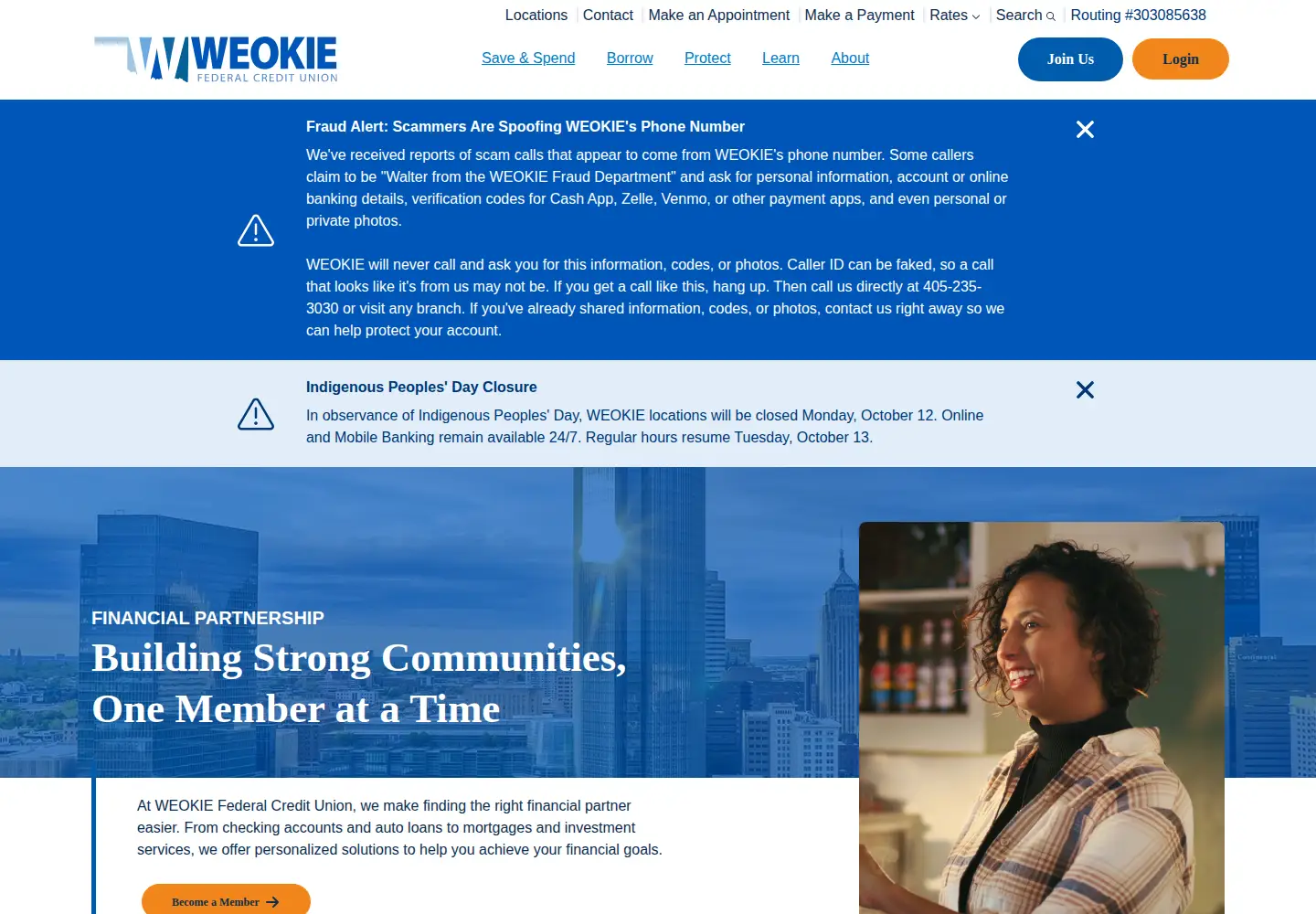 Captured homepage of weokie.org in the current scan