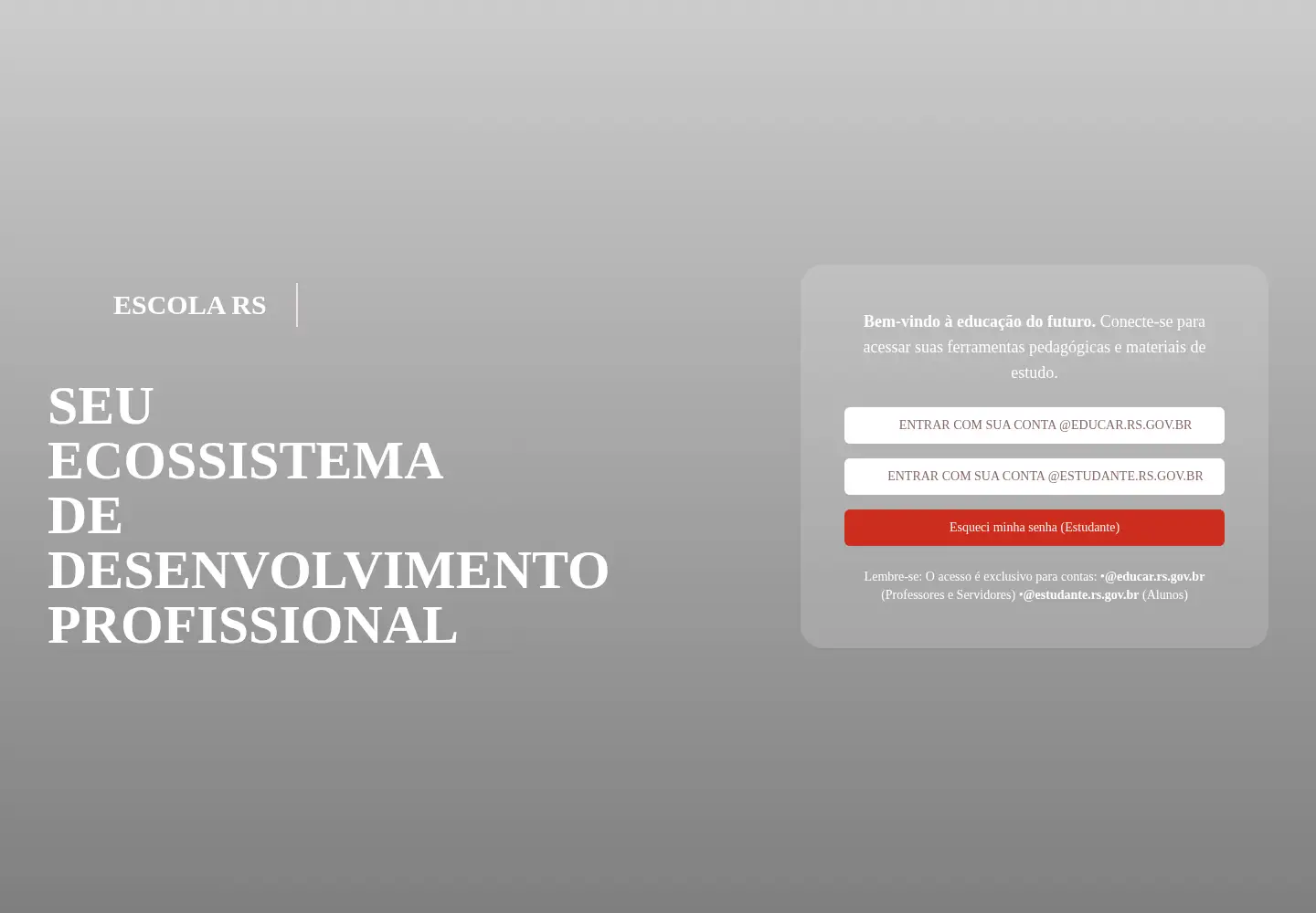 Screenshot of escola.rs.gov.br